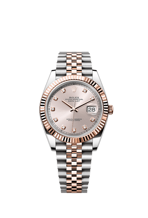 Rolex Two-Tone (RG/SS) Datejust - 41mm - Sundust Diamond Dial - Jubilee