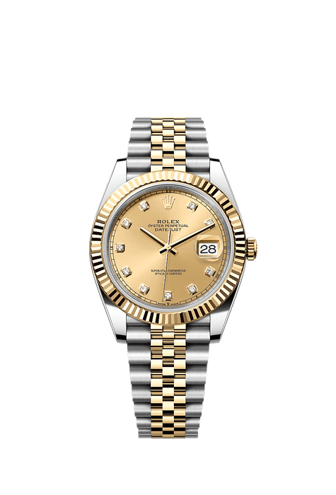 Rolex Two-Tone (YG/SS) Datejust - 41mm - Champagne-colour Diamond Dial - Jubilee