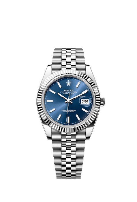 Rolex Stainless Steel Datejust - 41mm - Bright blue - Jubilee