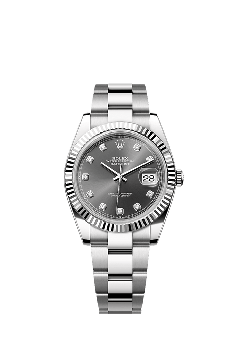 Rolex Stainless Steel Datejust - 41mm - Slate Diamond Dial - Oyster