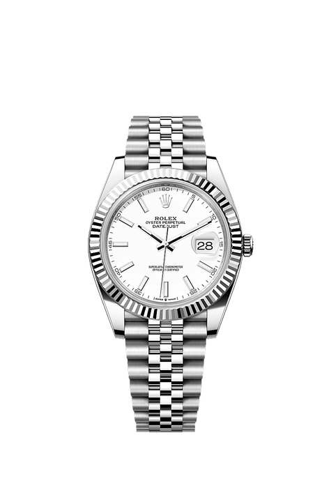 Rolex Stainless Steel Datejust - 41mm - White - Jubilee