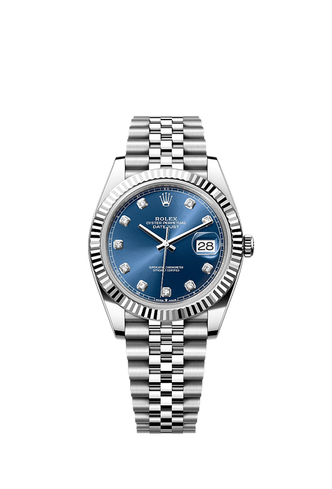 Rolex Stainless Steel Datejust - 41mm - Bright blue Diamond Dial - Jubilee