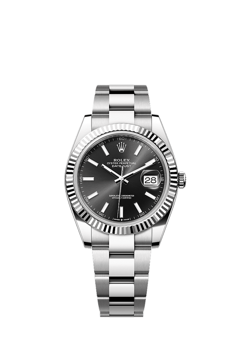 Rolex Stainless Steel Datejust - 41mm - Bright black - Oyster