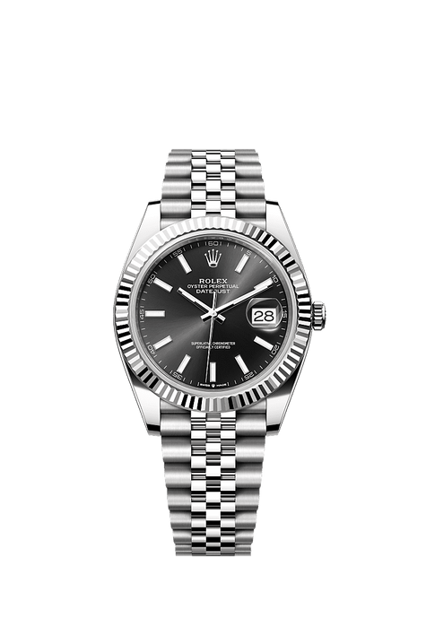 Rolex Stainless Steel Datejust - 41mm - Bright black - Jubilee