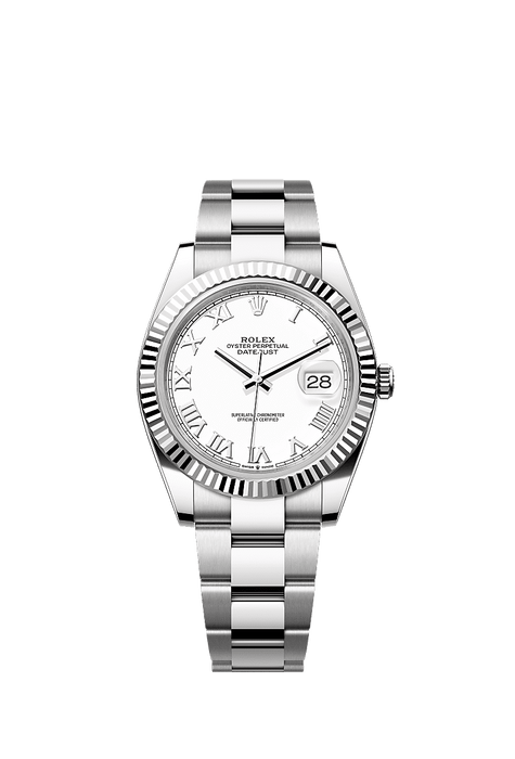 Rolex Stainless Steel Datejust - 41mm - White - Oyster