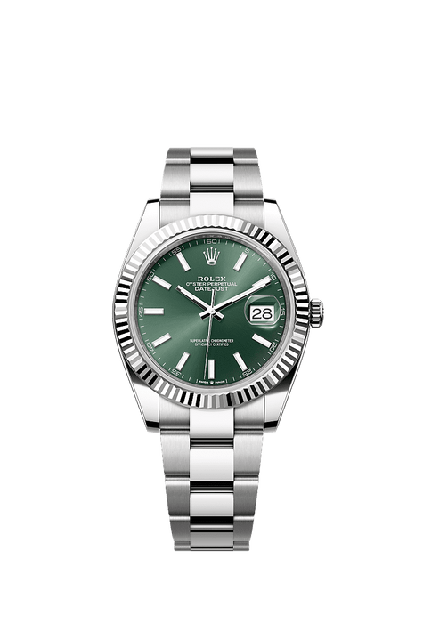 Rolex Stainless Steel Datejust - 41mm - Mint green - Oyster