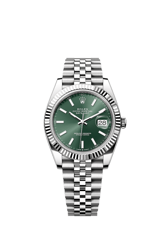 Rolex Stainless Steel Datejust - 41mm - Mint green - Jubilee– Ta