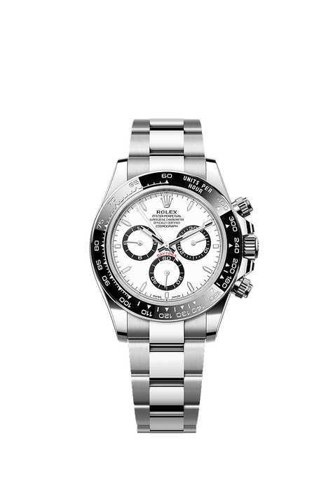 Rolex Stainless Steel Daytona - 40mm - White, black counter rings