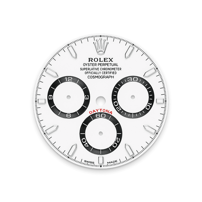 Rolex Stainless Steel Daytona - 40mm - White, black counter rings