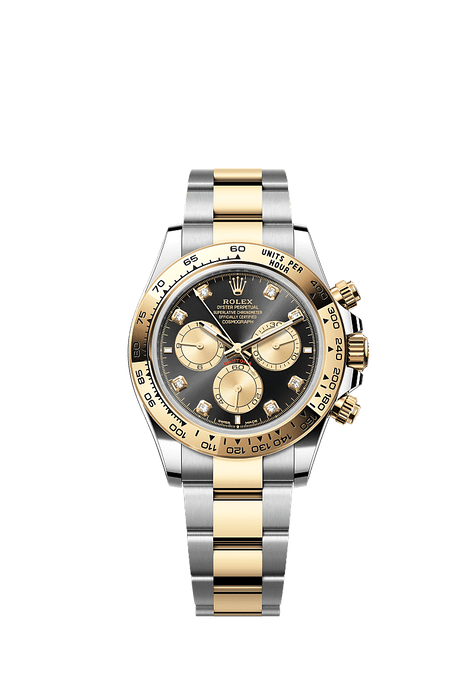 Rolex Two-Tone (YG/SS) Daytona - 40mm - Bright black and golden Diamond Dial