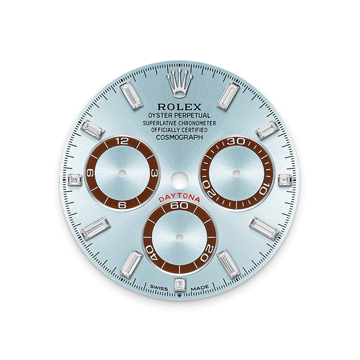 Rolex Platinum Daytona - 40mm - Ice blue, chestnut brown counter rings Diamond Dial