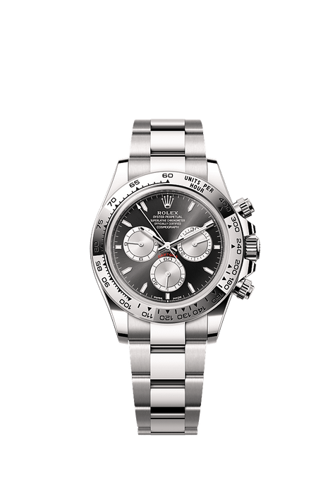 Rolex White Gold Daytona - 40mm - Bright black and steel - Oyster