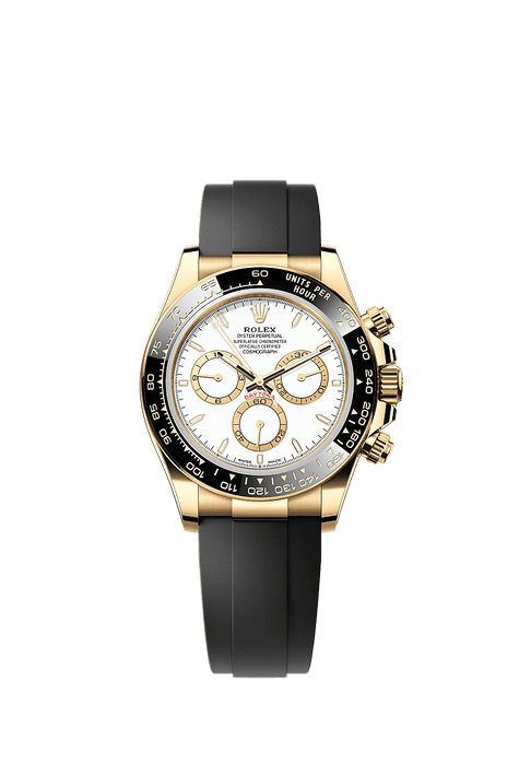 Rolex Yellow Gold Daytona - 40mm - White, golden counter rings - Oysterflex