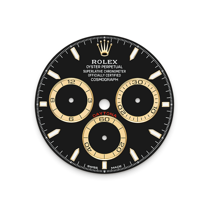 Rolex Yellow Gold Daytona - 40mm - Black, golden counter rings - Oysterflex