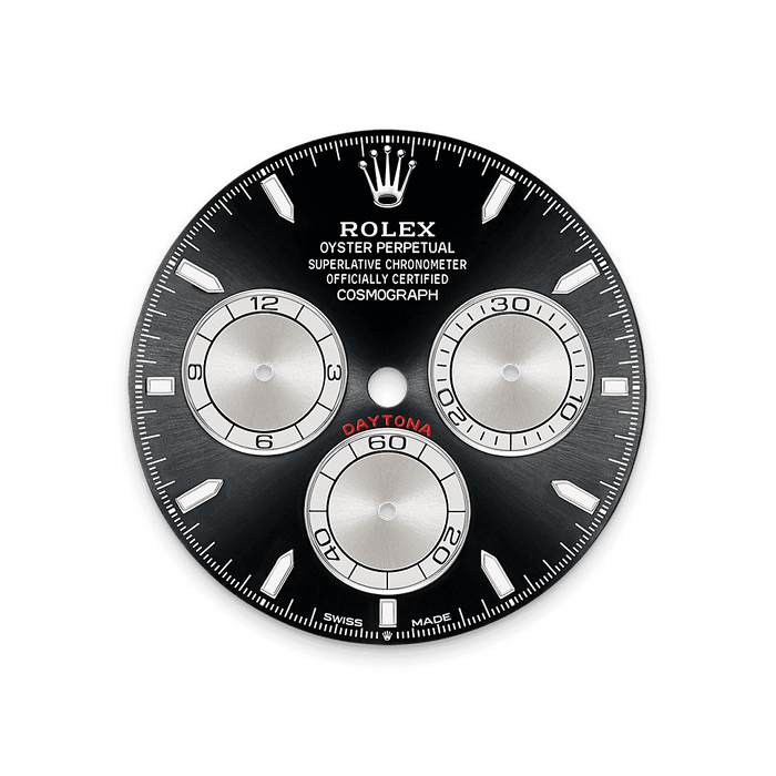 Rolex White Gold Daytona - 40mm - Bright black and steel - Oysterflex