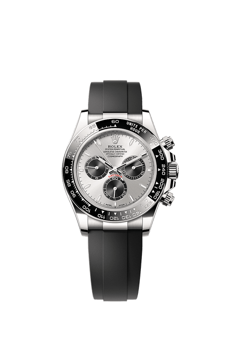 Rolex White Gold Daytona - 40mm - Steel and bright black - Oysterflex