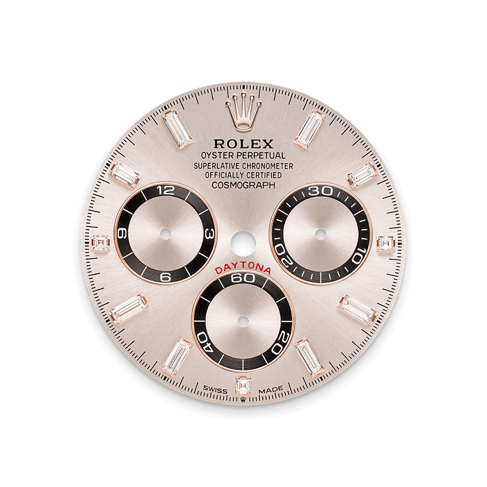 Rolex Rose Gold Daytona - 40mm - Sundust, bright black counter rings Diamond Dial