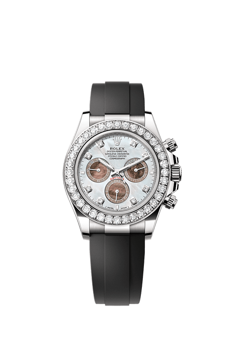 Rolex White Gold Daytona - 40mm - White and black mother-of-pearl Diamond Dial