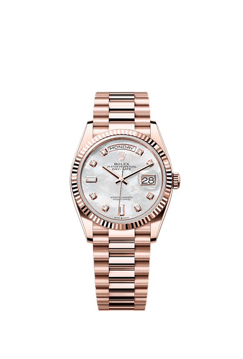 Rolex Rose Gold Day-Date - 36mm - White mother-of-pearl Diamond Dial - President