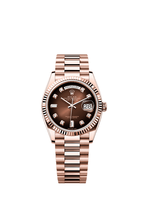 Rolex Rose Gold Day-Date - 36mm - Brown ombré Diamond Dial - President