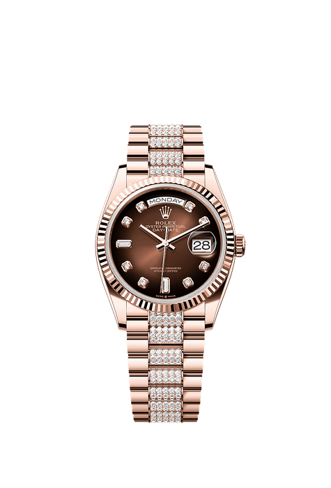 Rolex Rose Gold Day-Date - 36mm - Brown ombré Diamond Dial - President