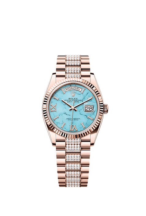 Rolex Rose Gold Day-Date - 36mm - Turquoise Diamond Dial - President