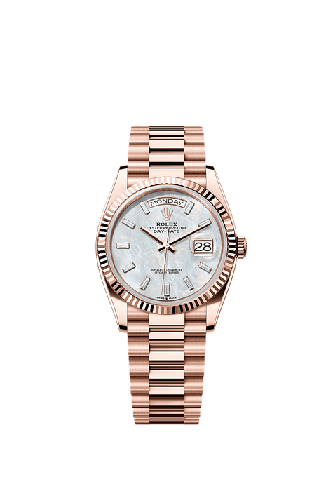 Rolex Rose Gold Day-Date - 36mm - White mother-of-pearl Diamond Dial - President