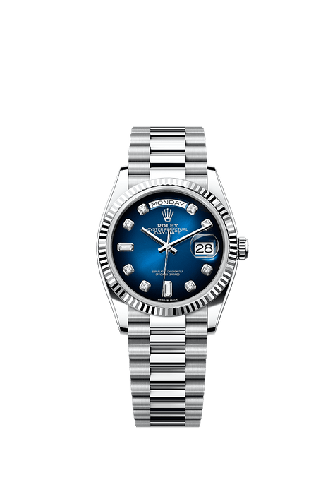 Rolex Platinum Day-Date - 36mm - Blue ombré Diamond Dial - President