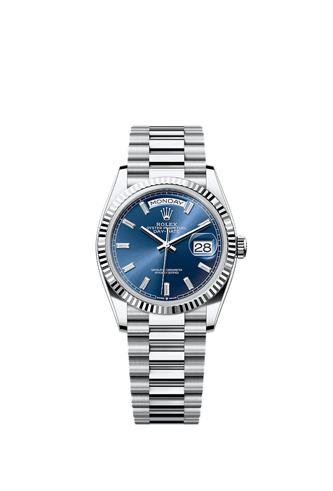 Rolex Platinum Day-Date - 36mm - Bright blue Diamond Dial - President