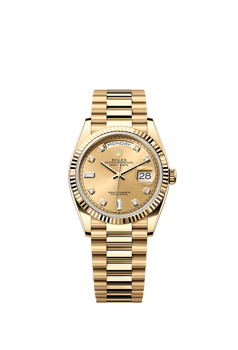 Rolex Yellow Gold Day-Date - 36mm - Champagne-colour Diamond Dial - President