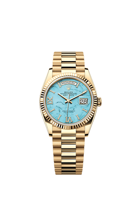 Rolex Yellow Gold Day-Date - 36mm - Turquoise Diamond Dial - President