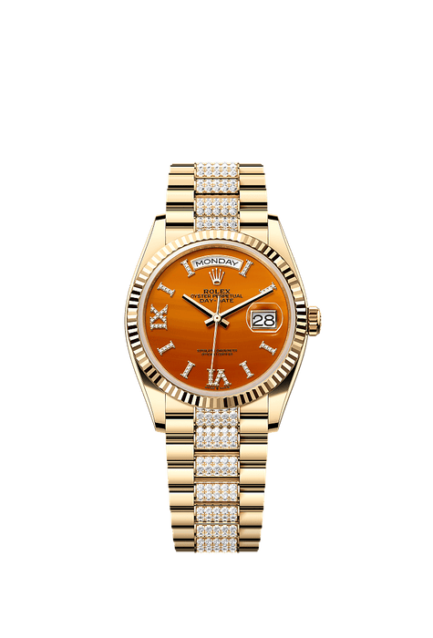 Rolex Yellow Gold Day-Date - 36mm - Carnelian Diamond Dial - President