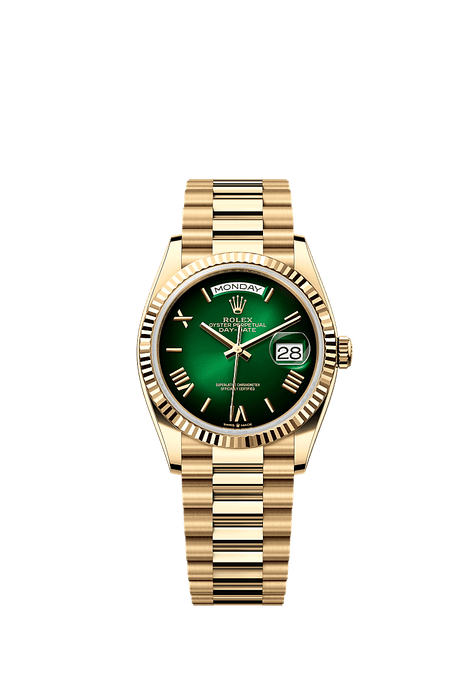 Rolex Yellow Gold Day-Date - 36mm - Green ombré - President