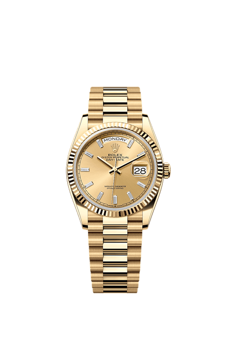 Rolex Yellow Gold Day-Date - 36mm - Champagne-colour Diamond Dial - President