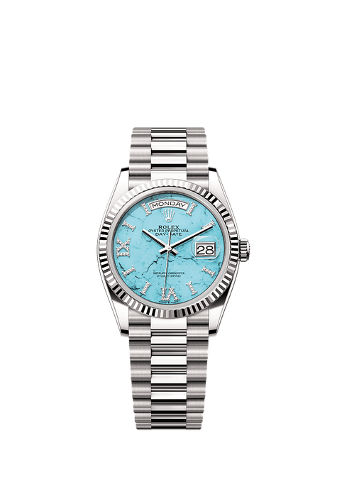 Rolex White Gold Day-Date - 36mm - Turquoise Diamond Dial - President