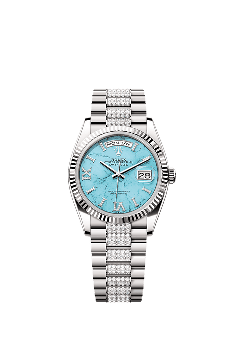 Rolex White Gold Day-Date - 36mm - Turquoise Diamond Dial - President