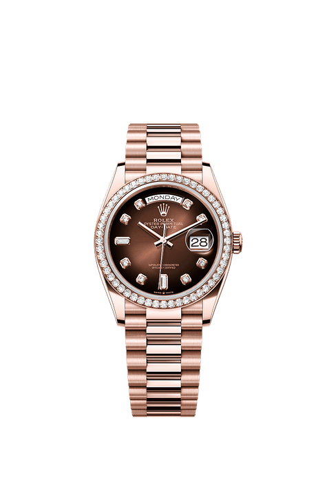 Rolex Rose Gold Day-Date - 36mm - Brown ombré Diamond Dial - President