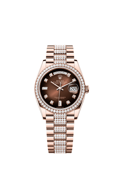 Rolex Rose Gold Day-Date - 36mm - Brown ombré Diamond Dial - President