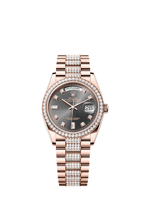 Rolex Rose Gold Day-Date - 36mm - Slate Diamond Dial - President