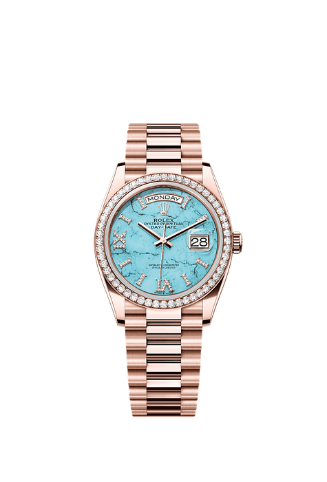 Rolex Rose Gold Day-Date - 36mm - Turquoise Diamond Dial - President