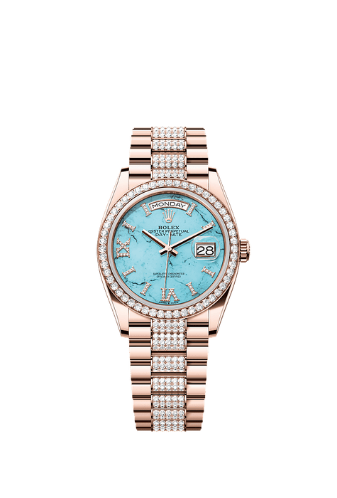 Rolex Rose Gold Day-Date - 36mm - Turquoise Diamond Dial - President