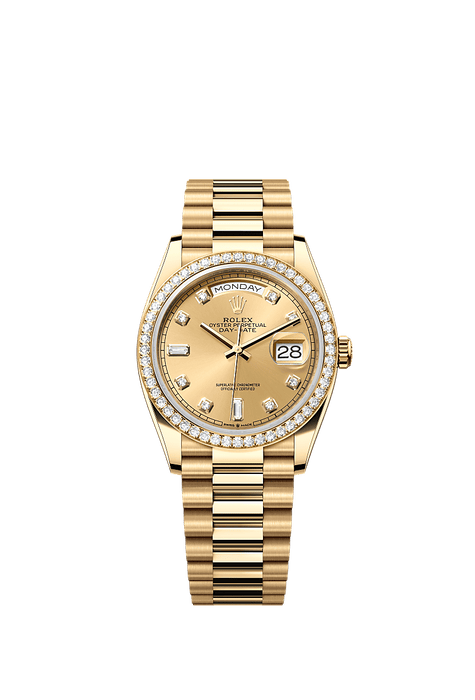 Rolex Yellow Gold Day-Date - 36mm - Champagne-colour Diamond Dial - President