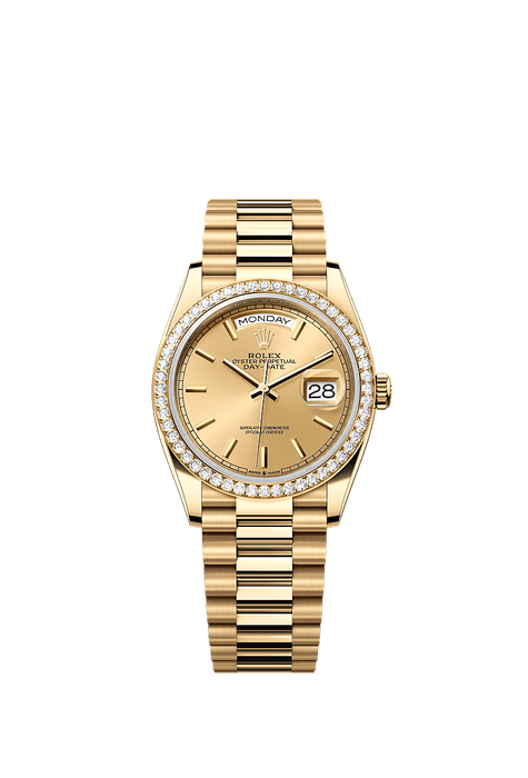 Rolex Yellow Gold Day-Date - 36mm - Champagne-colour - President