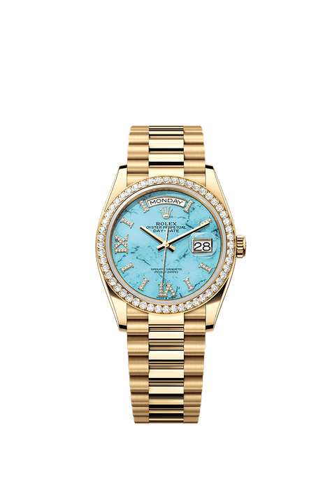 Rolex Yellow Gold Day-Date - 36mm - Turquoise Diamond Dial - President