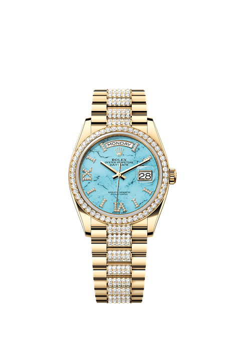 Rolex Yellow Gold Day-Date - 36mm - Turquoise Diamond Dial - President