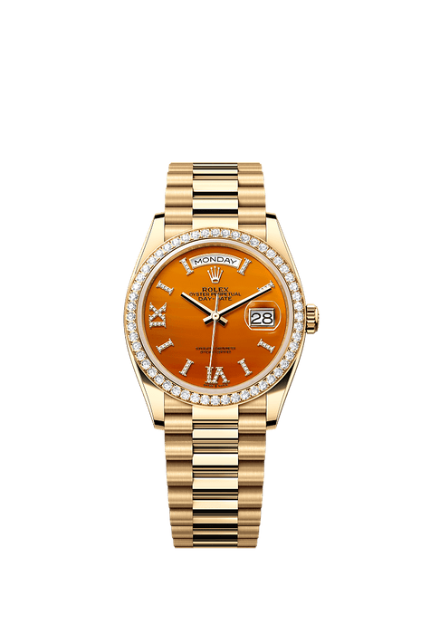 Rolex Yellow Gold Day-Date - 36mm - Carnelian Diamond Dial - President