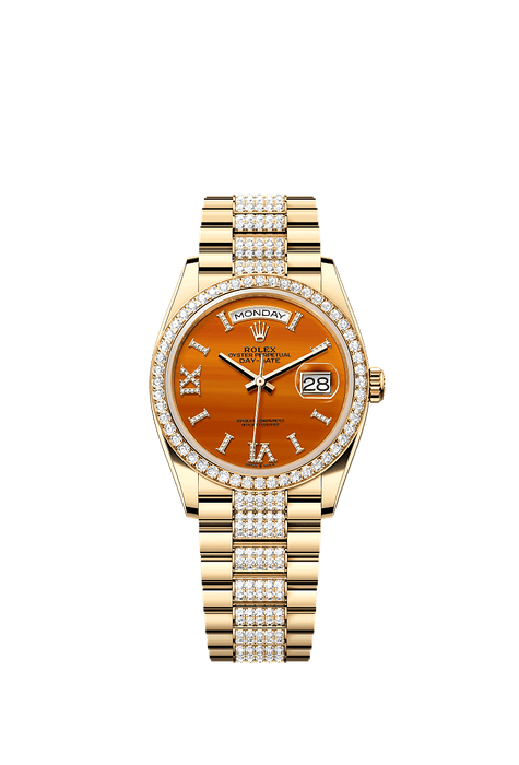 Rolex Yellow Gold Day-Date - 36mm - Carnelian Diamond Dial - President