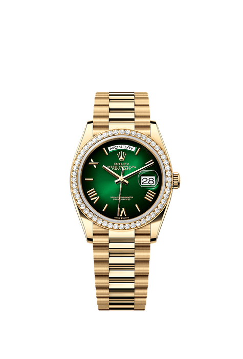 Rolex Yellow Gold Day-Date - 36mm - Green ombré - President