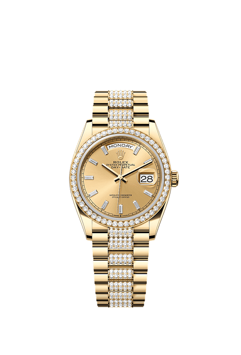 Rolex Yellow Gold Day-Date - 36mm - Champagne-colour Diamond Dial - President