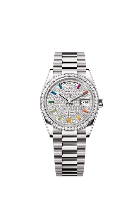 Rolex White Gold Day-Date - 36mm - Diamond-paved - President